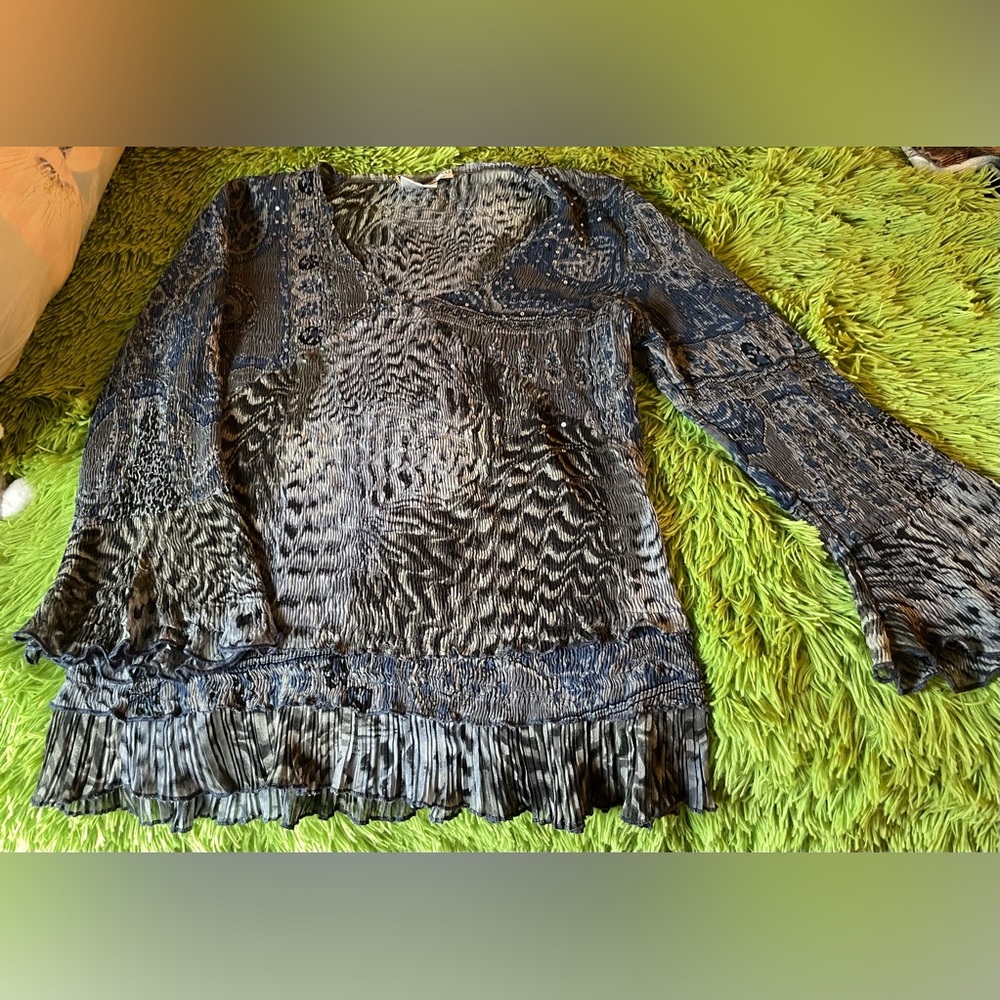Vintage Y2K Alberto Makali Ruffle Blouse